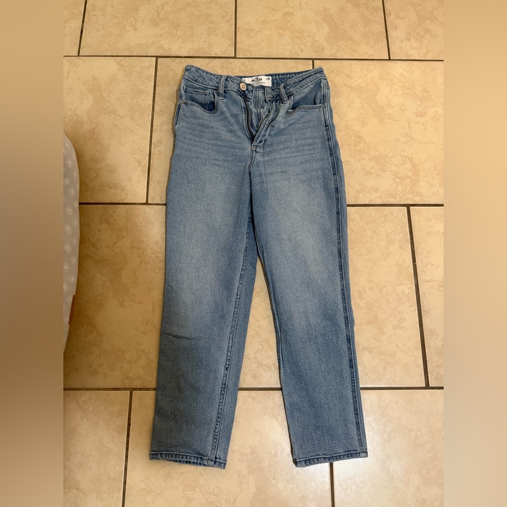 Hollister Women's Straight Leg Jeans - Light Blue